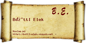 Büttl Elek névjegykártya